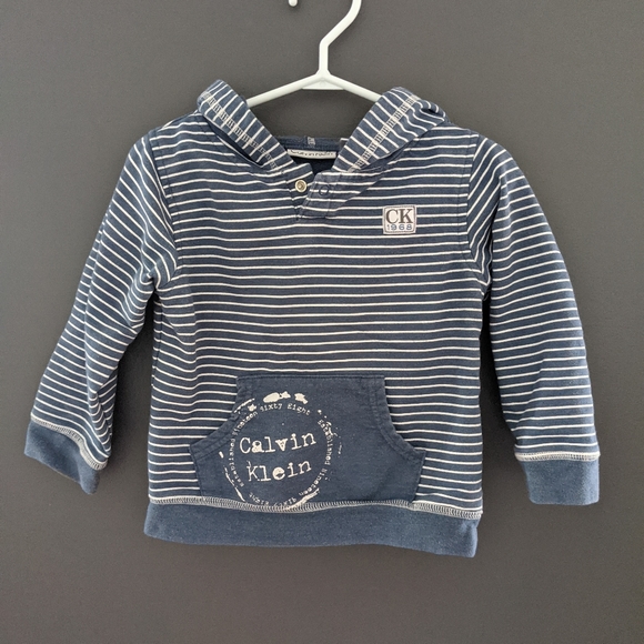 Calvin Klein striped hooded long sleeved shirt - Picture 1 of 3